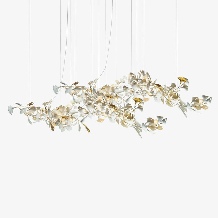 Gold White Leaves Combination Gingko Chandeliers - Simprolos
