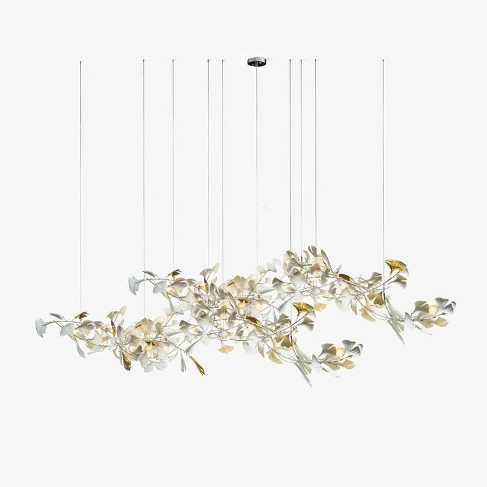 Gold White Leaves Combination Gingko Chandeliers - Simprolos