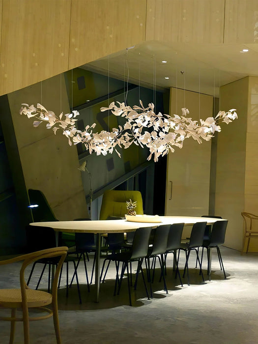 Gold White Leaves Combination Gingko Chandeliers - Simprolos