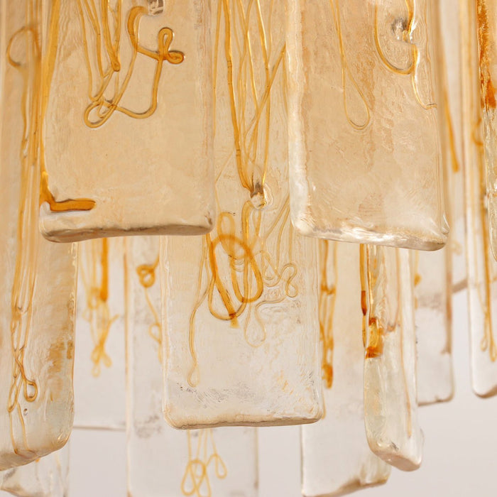 Golden Amber Glass Chandelier - Simprolos