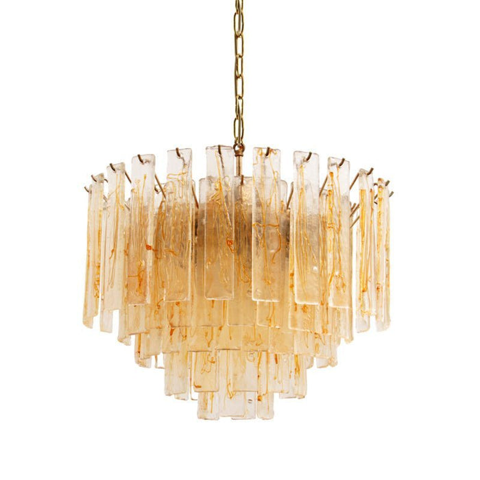 Golden Amber Glass Chandelier - Simprolos