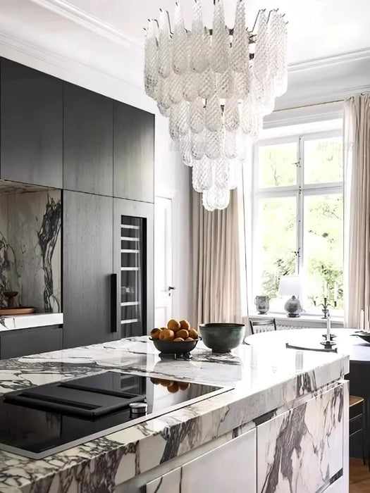 Grid Glass Waterfall Chandelier - Simprolos