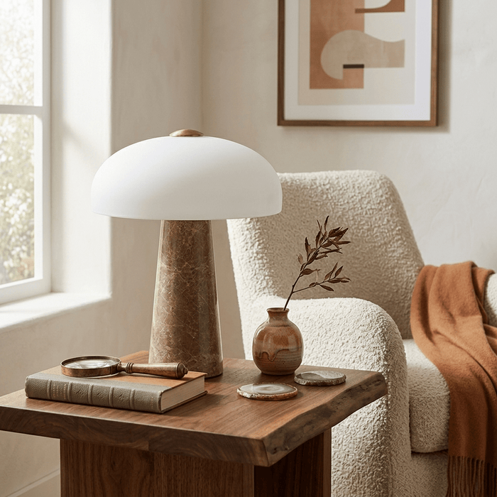 Haloire Marble Table Lamp - Simprolos