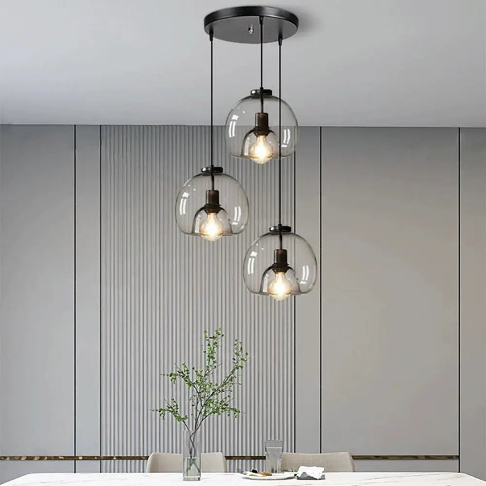 Handblown Stained Glass Orb Pendant Light Lampshade - Simprolos