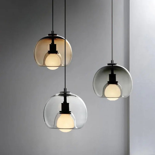 Handblown Stained Glass Orb Pendant Light Lampshade - Simprolos