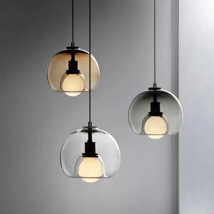 Handblown Stained Glass Orb Pendant Light Lampshade - Simprolos