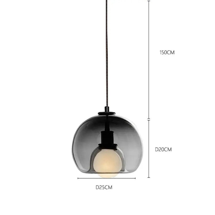 Handblown Stained Glass Orb Pendant Light Lampshade - Simprolos