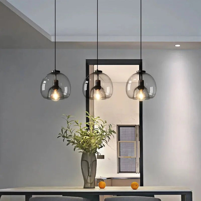 Handblown Stained Glass Orb Pendant Light Lampshade - Simprolos