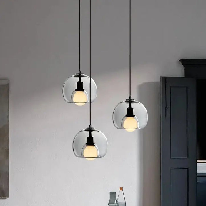 Handblown Stained Glass Orb Pendant Light Lampshade - Simprolos