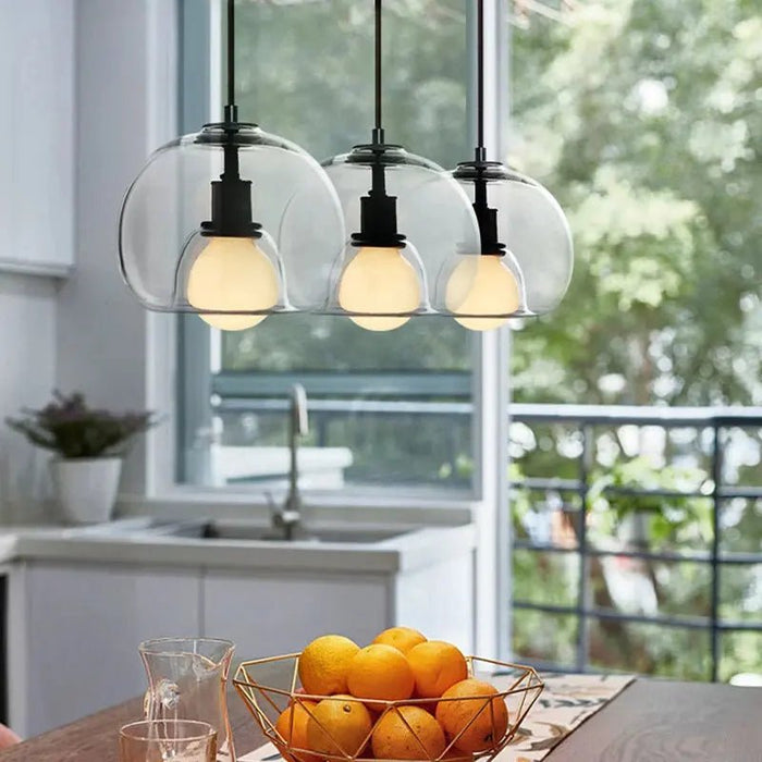 Handblown Stained Glass Orb Pendant Light Lampshade - Simprolos