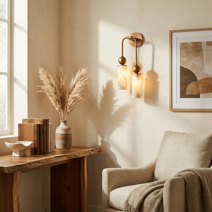 Harlin Alabaster Wall Lamp - Simprolos