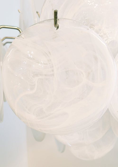 Isadora Glass White Disc Chandelier - Simprolos