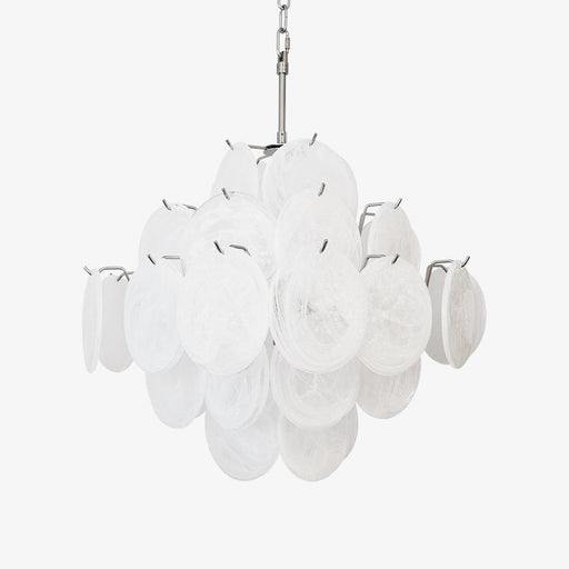 Isadora Glass White Disc Chandelier - Simprolos
