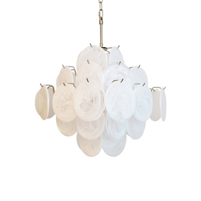Isadora Glass White Disc Chandelier - Simprolos