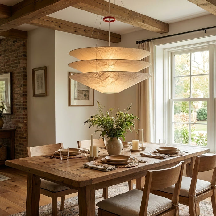 Kazu Cone Silk Pendant Lamp - Simprolos