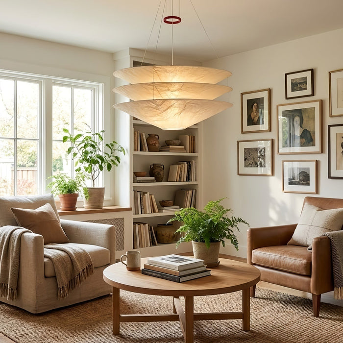 Kazu Cone Silk Pendant Lamp - Simprolos