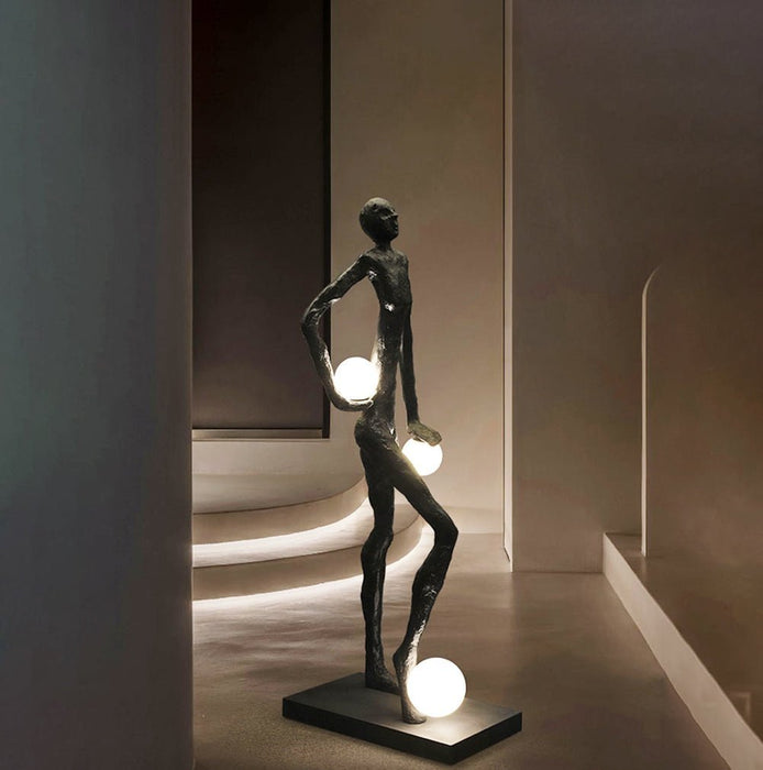 Kicking Ball Sculpture Character Floor Lamp - Simprolos