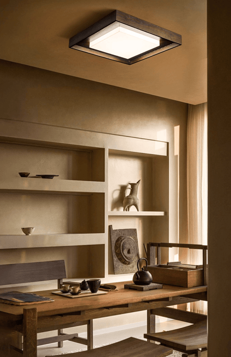 Kurin Wood Frame Ceiling Light - Simprolos