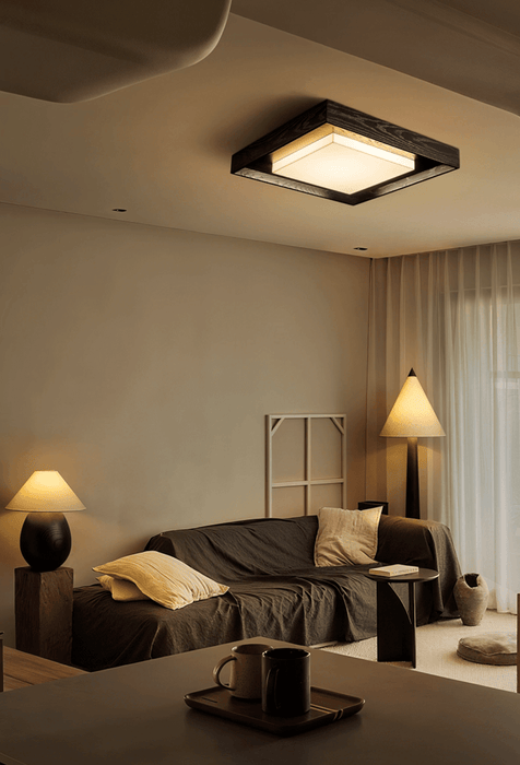 Kurin Wood Frame Ceiling Light - Simprolos