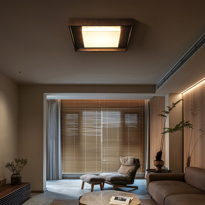 Kurin Wood Frame Ceiling Light - Simprolos