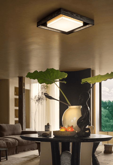 Kurin Wood Frame Ceiling Light - Simprolos