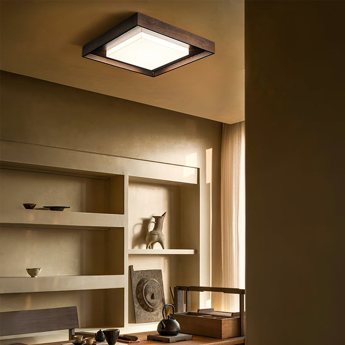 Kurin Wood Frame Ceiling Light - Simprolos