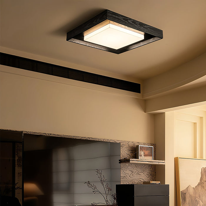 Kurin Wood Frame Ceiling Light - Simprolos