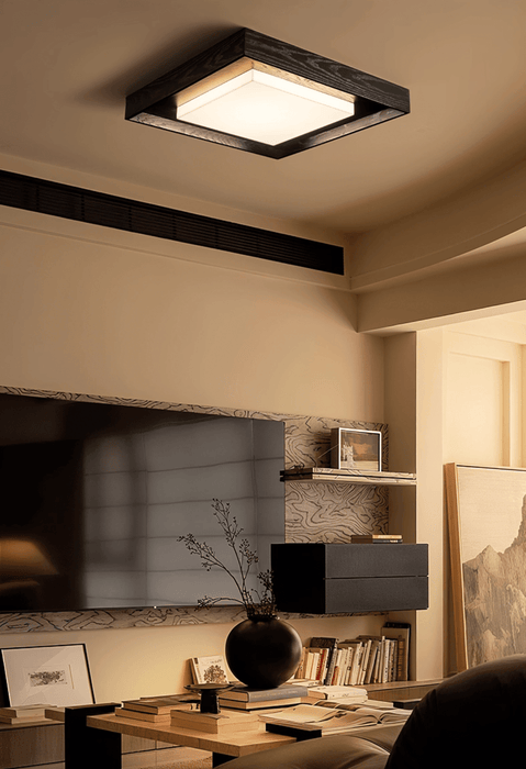 Kurin Wood Frame Ceiling Light - Simprolos