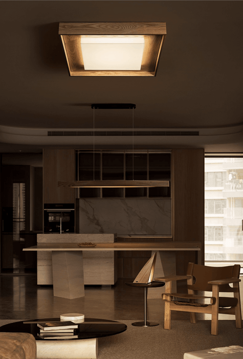 Kurin Wood Frame Ceiling Light - Simprolos