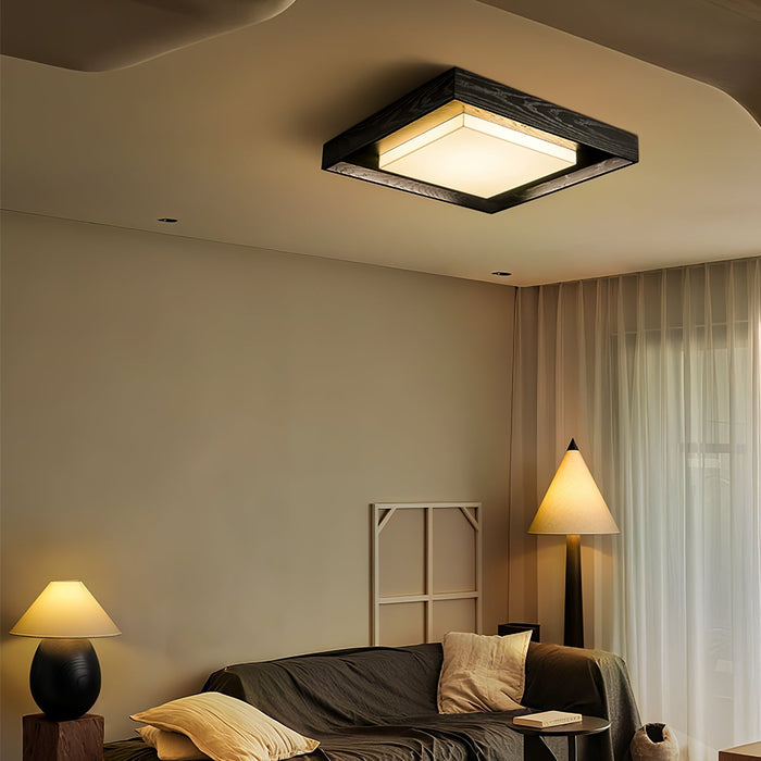 Kurin Wood Frame Ceiling Light - Simprolos