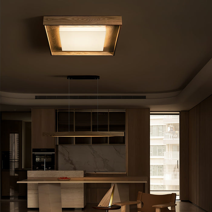 Kurin Wood Frame Ceiling Light - Simprolos