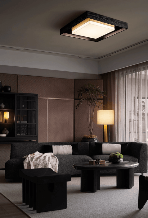 Kurin Wood Frame Ceiling Light - Simprolos