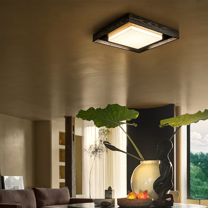 Kurin Wood Frame Ceiling Light - Simprolos