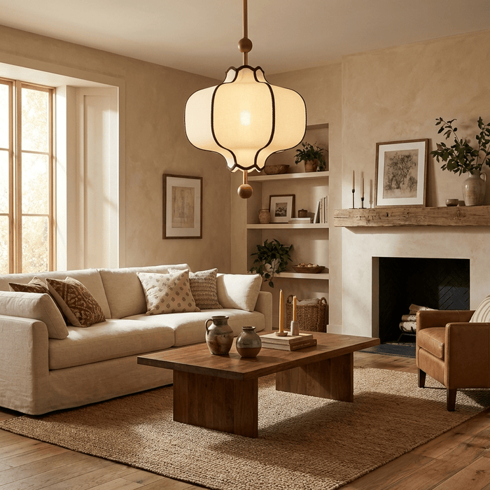Lantern Fabric Pendant Light - Simprolos