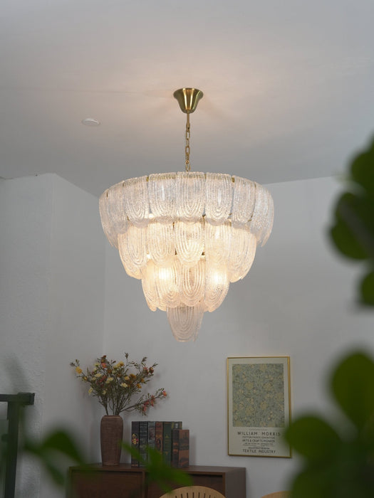Layered Glass Petal Chandelier - Simprolos
