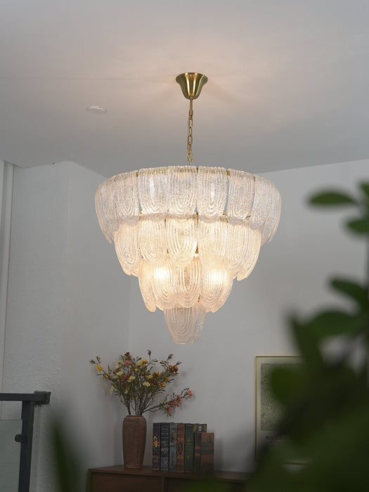 Layered Glass Petal Chandelier - Simprolos