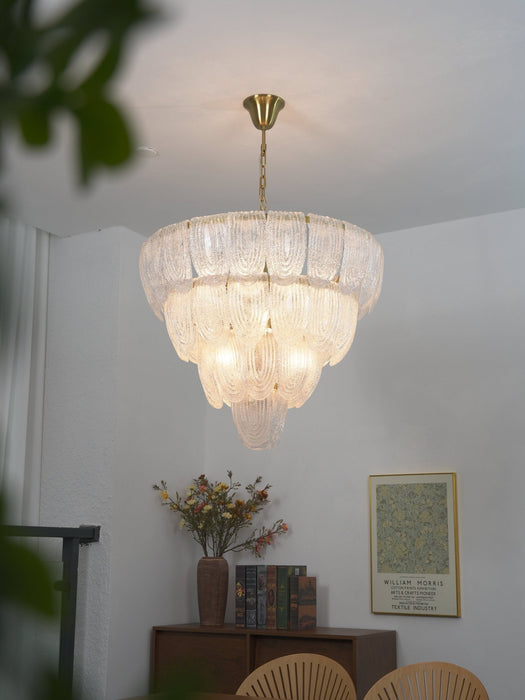Layered Glass Petal Chandelier - Simprolos
