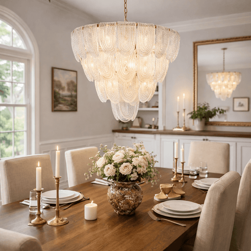 Layered Glass Petal Chandelier - Simprolos