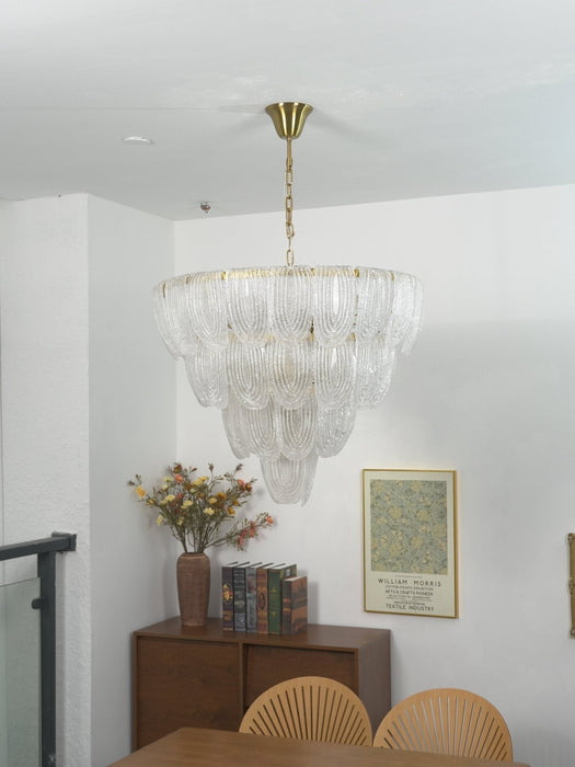 Layered Glass Petal Chandelier - Simprolos