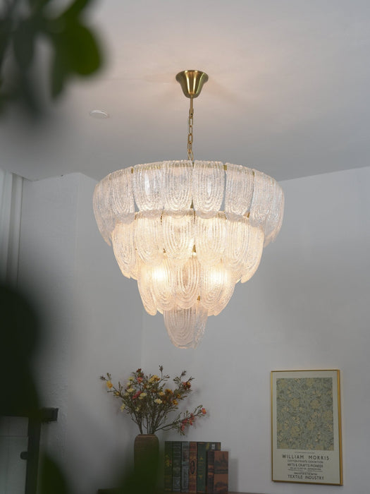 Layered Glass Petal Chandelier - Simprolos
