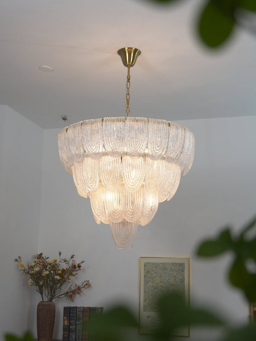 Layered Glass Petal Chandelier - Simprolos