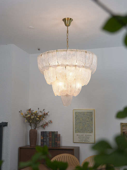 Layered Glass Petal Chandelier - Simprolos