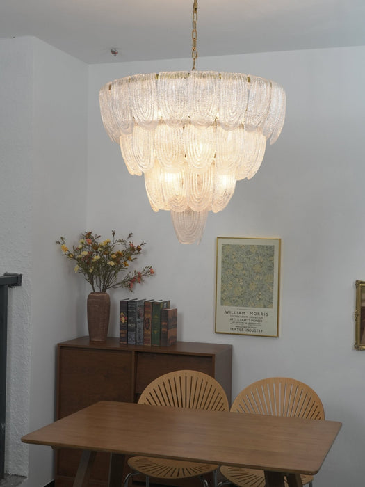 Layered Glass Petal Chandelier - Simprolos