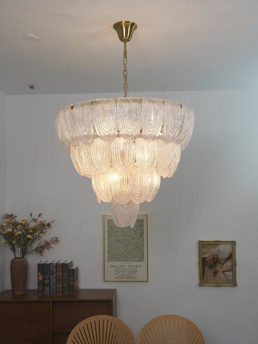 Layered Glass Petal Chandelier - Simprolos