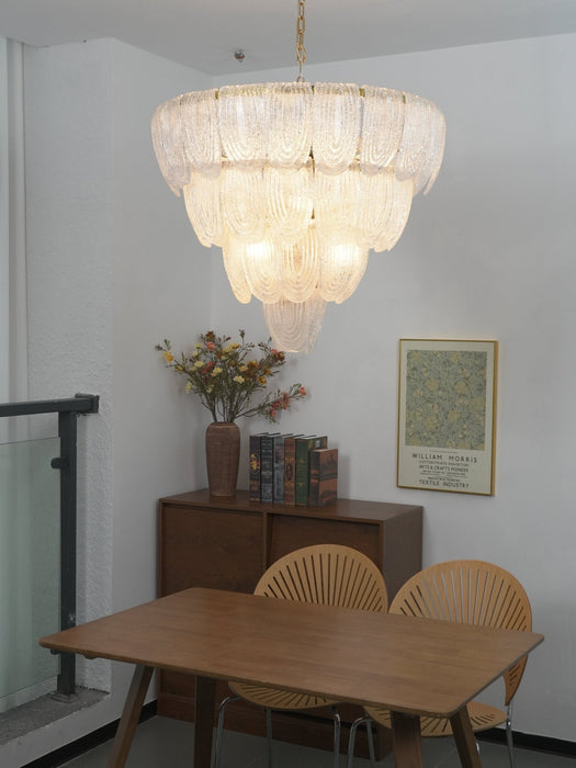 Layered Glass Petal Chandelier - Simprolos