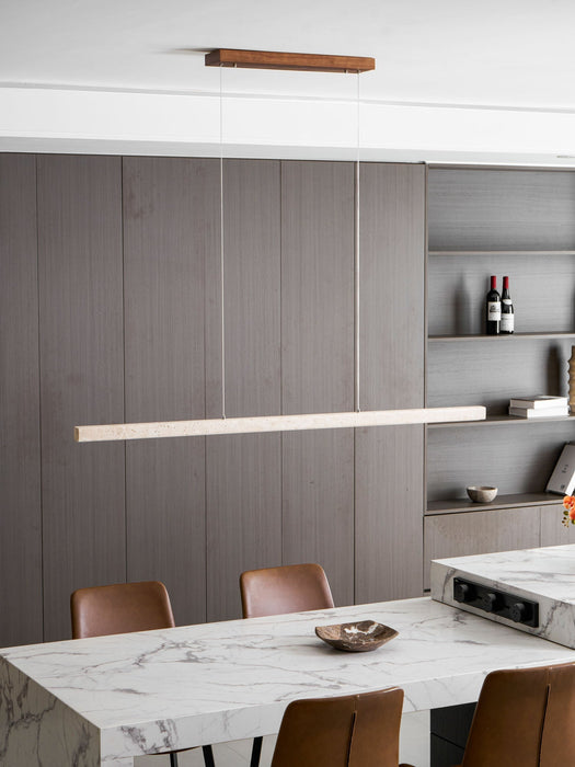 Linear Travertine Pendant Lamp - Simprolos