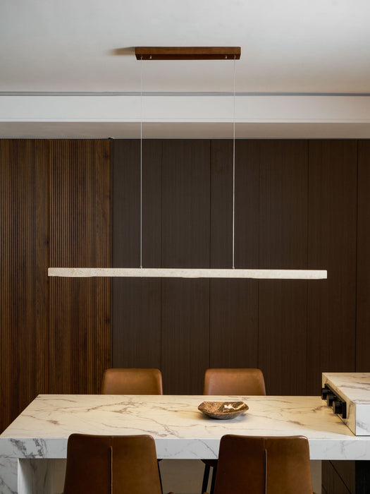 Linear Travertine Pendant Lamp - Simprolos