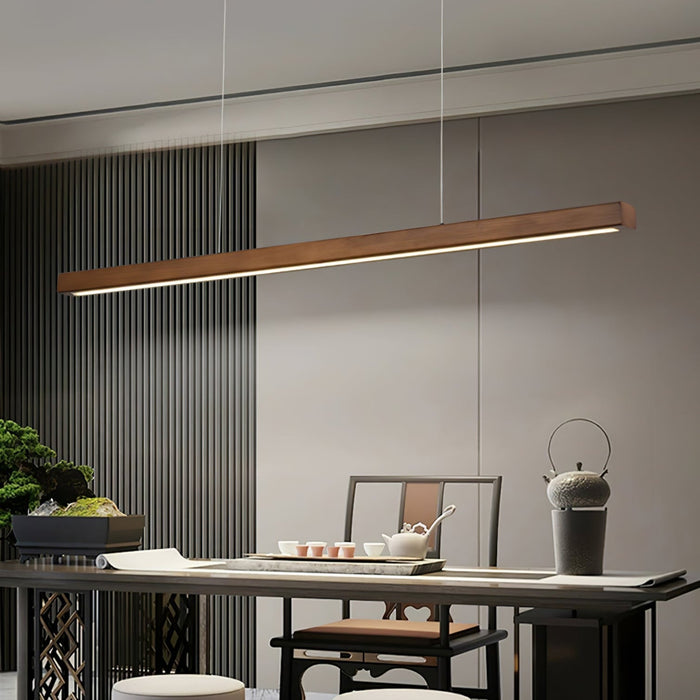 Linear Wooden Pendant Light - Simprolos