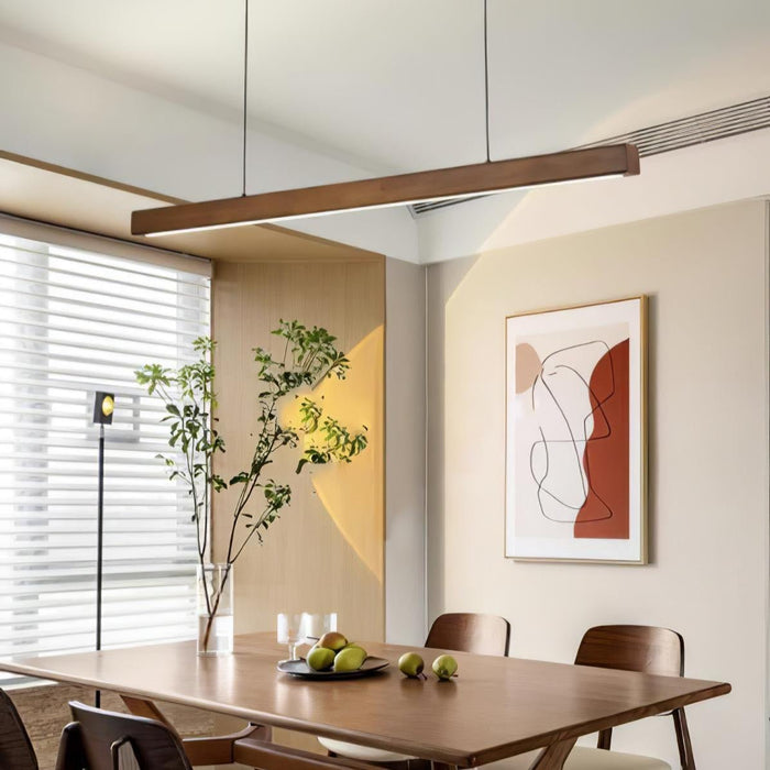 Linear Wooden Pendant Light - Simprolos