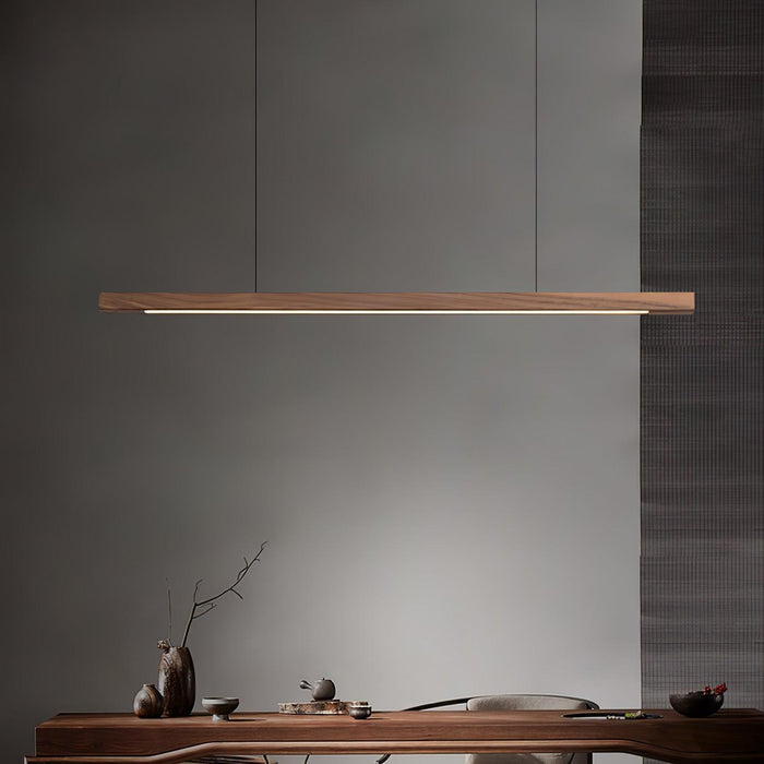 Linear Wooden Pendant Light - Simprolos